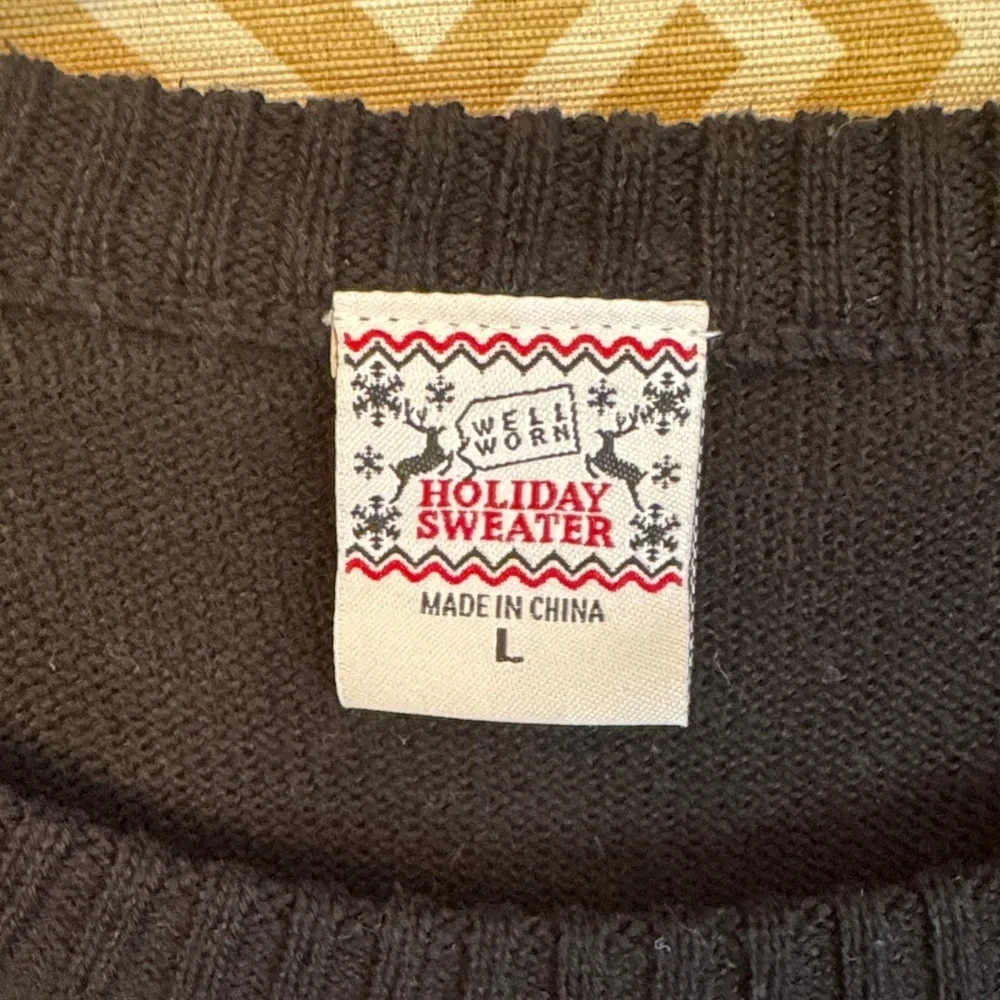 Well Worn Black and Pink Festive Sweater